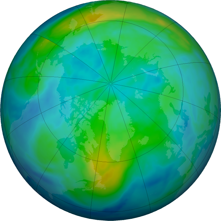Arctic ozone map for 19 October 2018